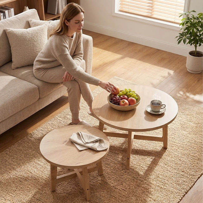 Round Nesting Stackable Tables For Living Room