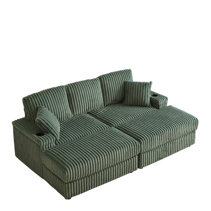 3 Seater Sofa With 2 Ottomans For Living Room