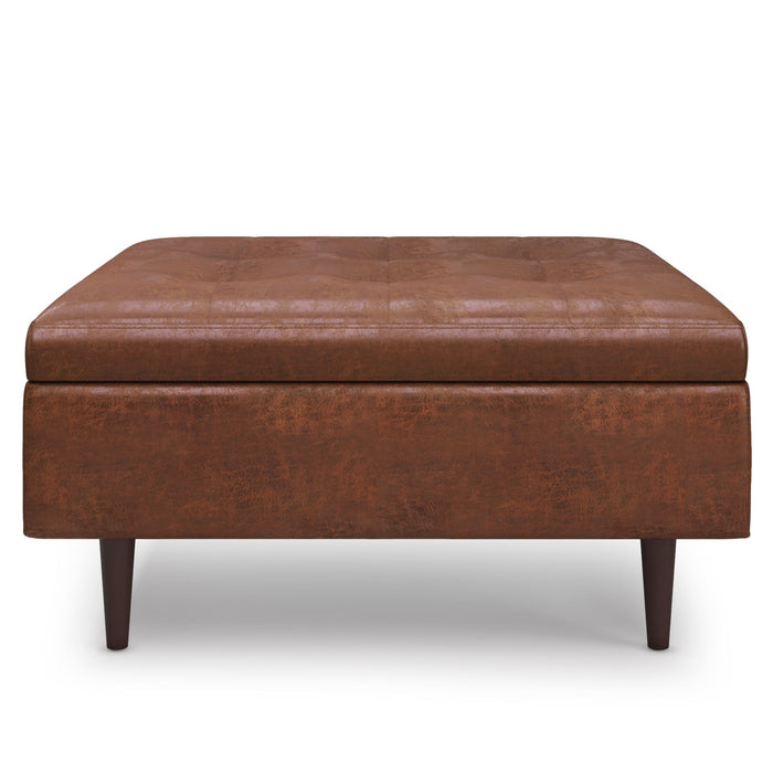 Shay - Large Square Coffee Table Storage Ottoman Mid-Century Style