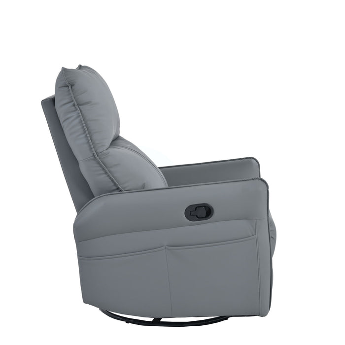 360° Modern Small Rocking Swivel Recliner Chair With Side Pocket