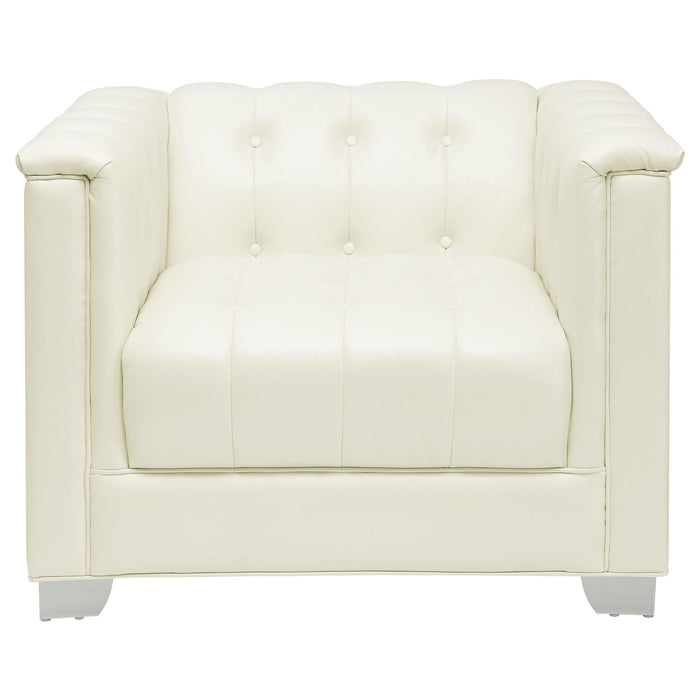 Earline - Upholstered Track Arm Accent Chair - White