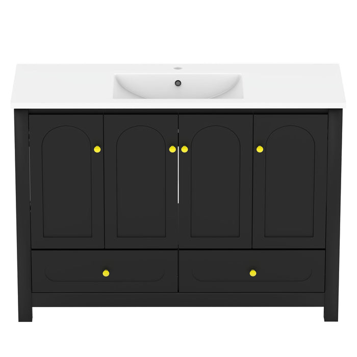 Bathroom Vanity With Sink Combo, 4 Soft Close Doors And 2 Drawers