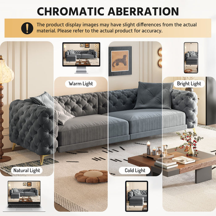 3 In 1 Convertible Sleeper, Deep Seat Pull Out Sofa Bed, Button Tufted