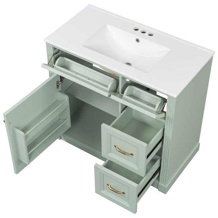 Modern Bathroom Vanity With Sink, 4 Drawers, Soft-Close Door, Adjustable Shelf