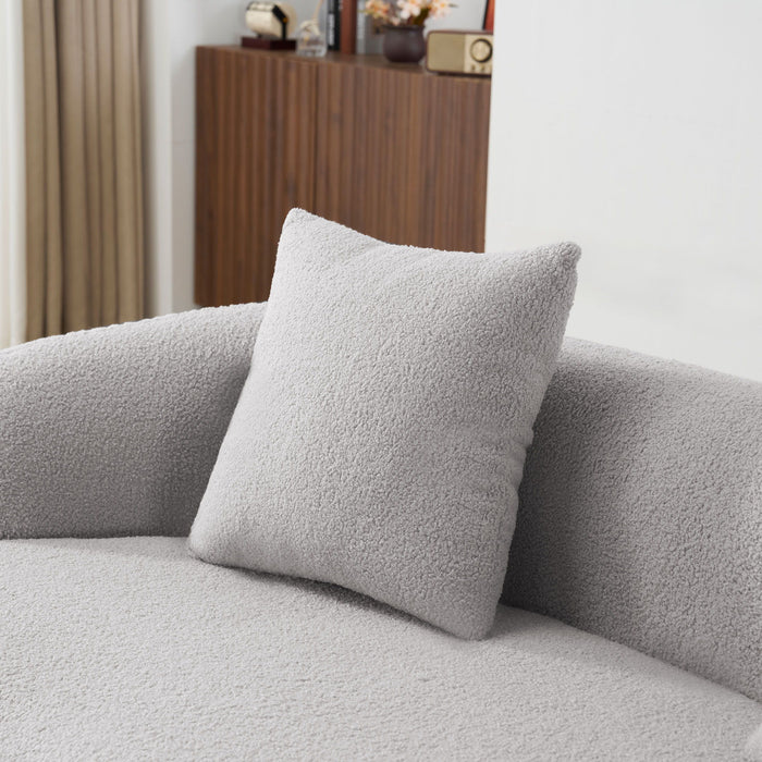 Curved Loveseat Sofa With Round Armrest