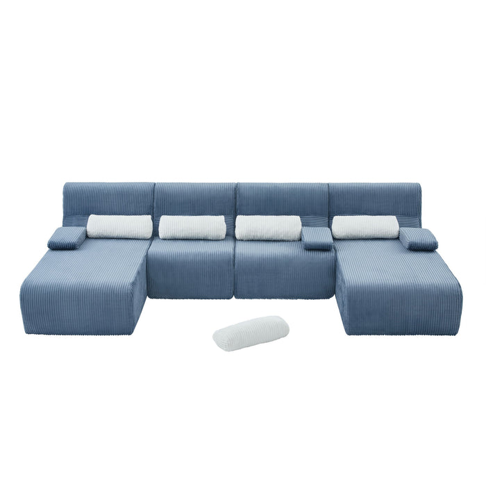 Oversized Sectional Sofa, Living Room Seating With Modular Design