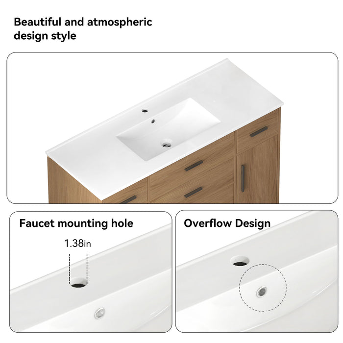 Bathroom Vanity With Abundant Storage 2 Soft Close Doors And 6 Drawers