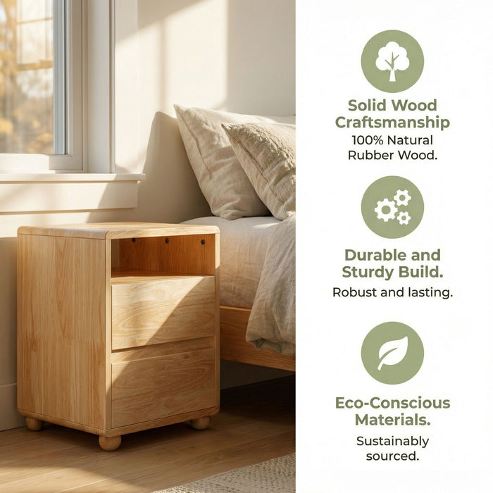 Nightstand With 2 Drawers And Shelves
