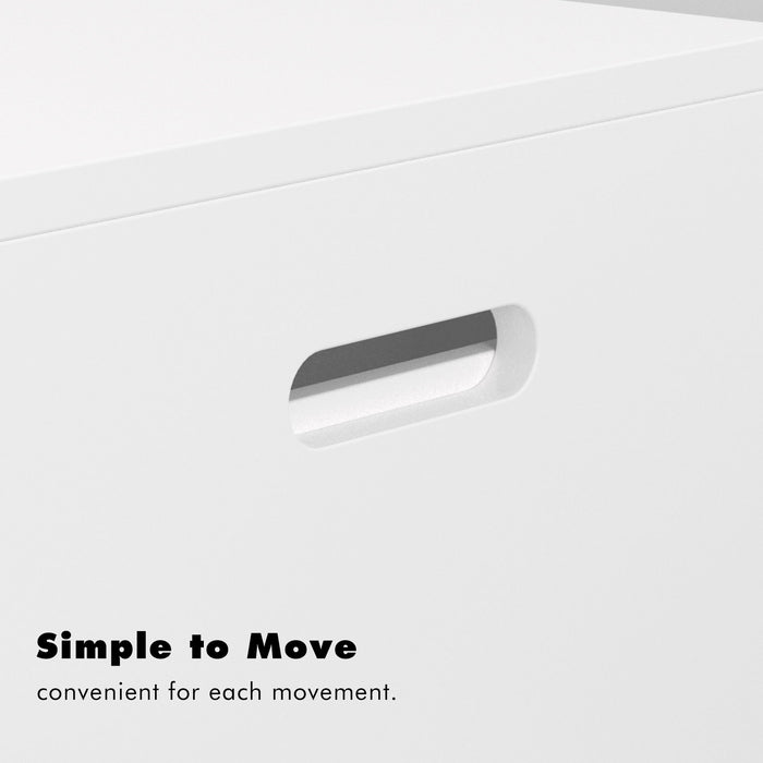 Toy Storage Organizer With Rolling Drawer, Chest With Wheels, Large Pull Out Bin For Nursery - White