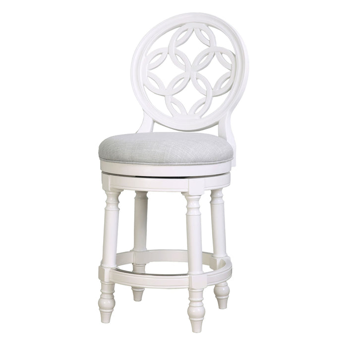 Stool With Back And Swivel Upholstered Seat