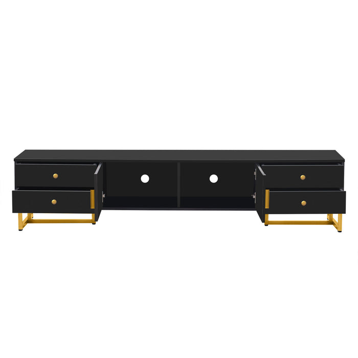 TV Media Console Table, TV Stand With Storage For Living Room - Black