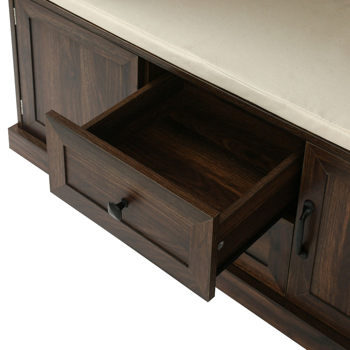 Hall Tree With 3 Hooks, Coat Hanger, Entryway Bench, Storage Bench, 3 In 1 Design