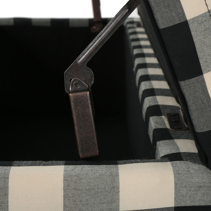 Contemporary Storage Ottoman With Seating And Storage - Black