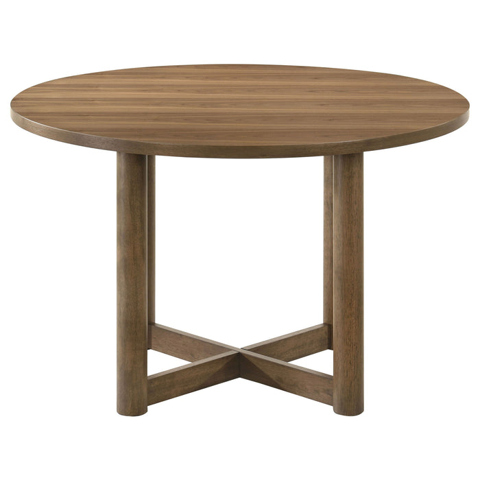 Graham - Round Dining Table With X Cross Base - Walnut
