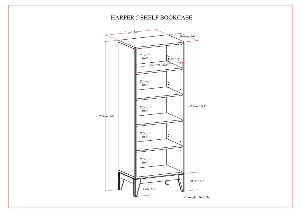Harper - Handcrafted Bookcase With Storage