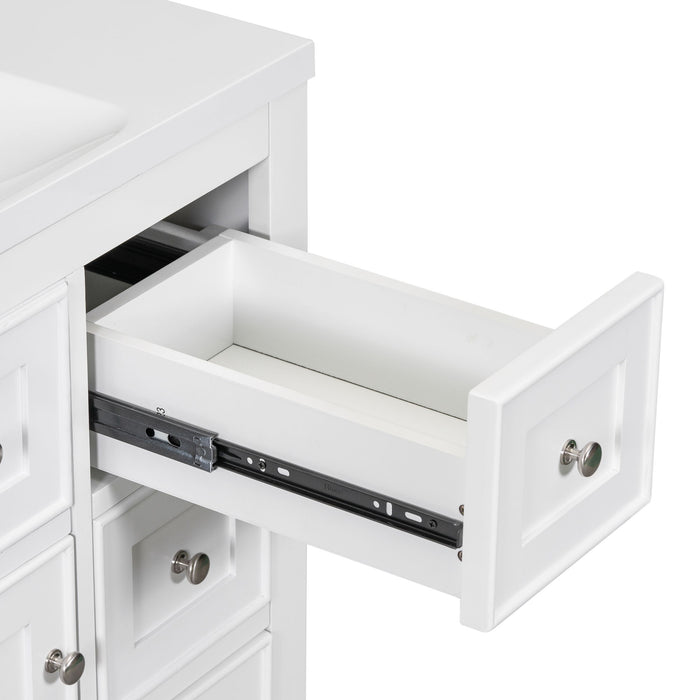 Modern Bathroom Vanity Base Only With 1 Cabinet And 6 Drawers