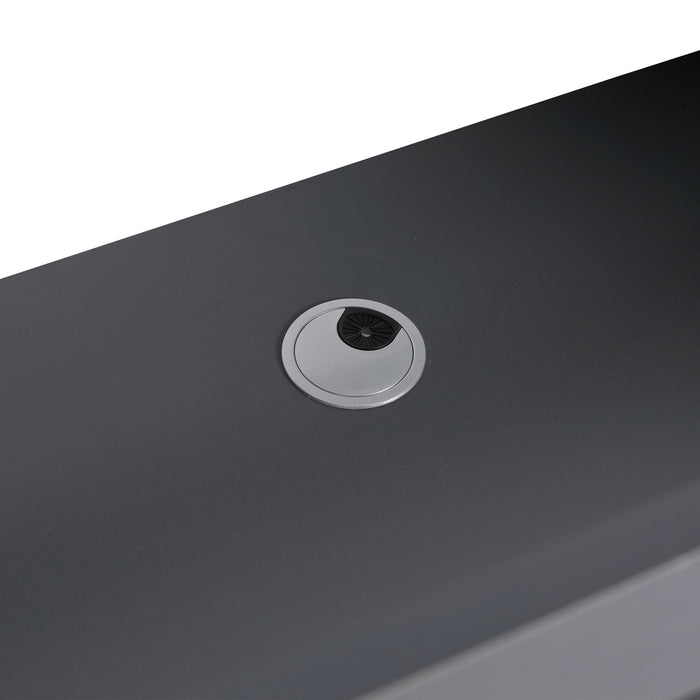 Contemporary Freestanding Bathroom Vanity With Resin Sink & Soft-Close Cabinet Doors