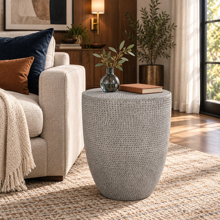 Outdoor Lightweight Concrete, Side Table - Natural