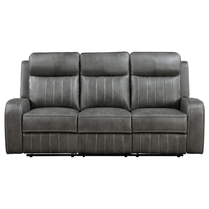 Forrest - Motion Reclining Sofa Comfort With Elegant Tufting And Wide Track Arms - Gray