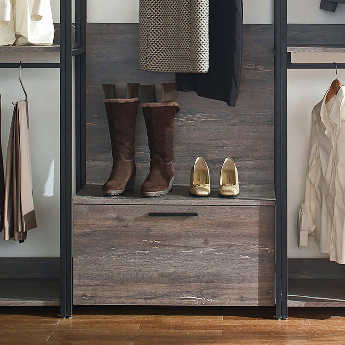 Monica - Wood Walk In Closet System & Modular Design Melamine - Rustic