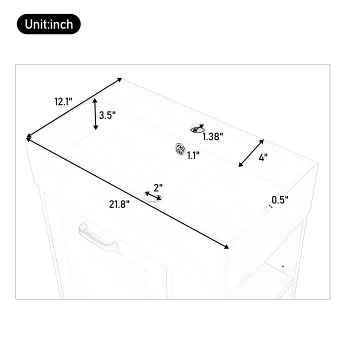 Modern Wall Mounted Bathroom Vanity With Sink, Soft Close Drawer, Adjustable Shelf, Toilet Paper Holder