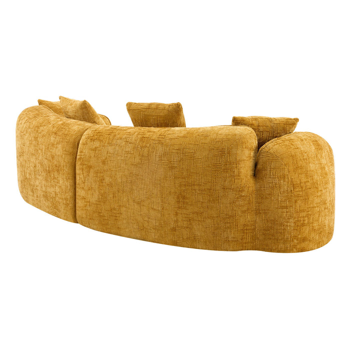 Curved Compressed Sofa, Nordic-Style Design For Living Room