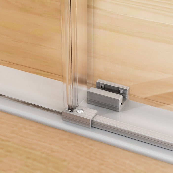 Frameless, Single Sliding Soft Close Shower Doors, 5/16" Sgcc Tempered Glass