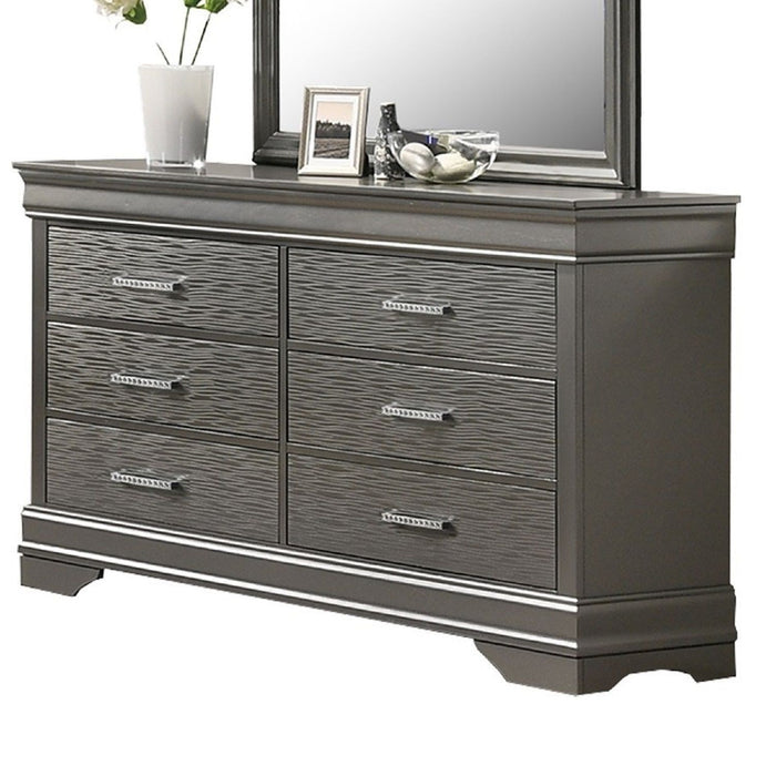 1 Piece Dresser 6 Drawers Bedroom Furniture - Gray