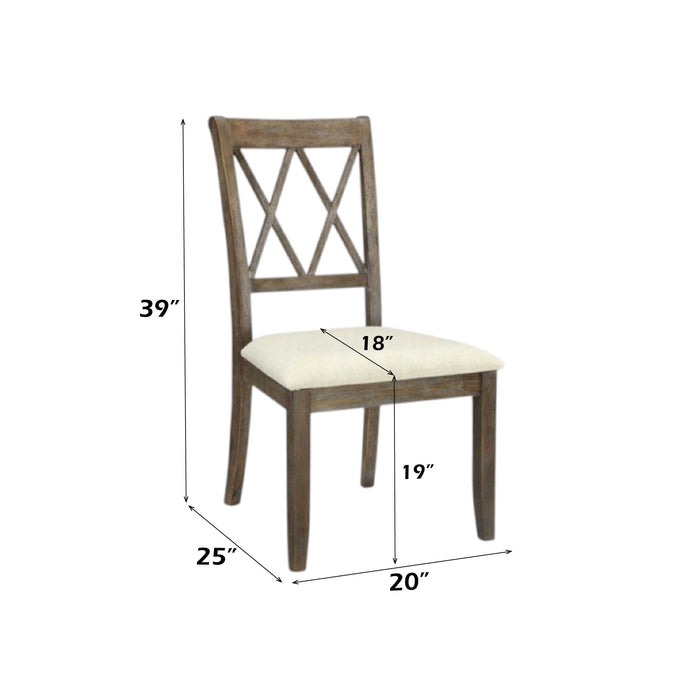 Claudia - Side Chair (Set of 2) - Beige / Brown
