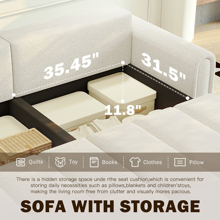 4 Seater Modern Couch With Seats Storage