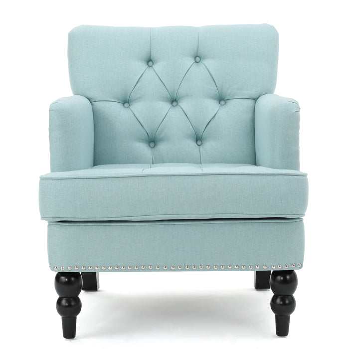 Harrison - Tufted Club Chair With Button Tufted Back And Birch Wood Legs