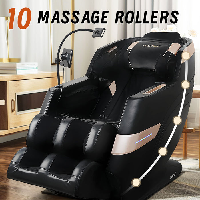 Massage Chair Recliner & Zero Gravity With Full Body Air Pressure - Black