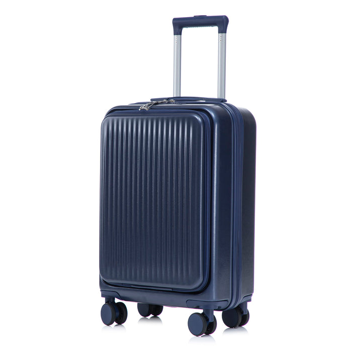 Luggage Set With Cosmetic Case, Combination Lock, Front Opening Design