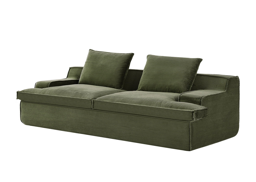 Nimbus - Oversized Full Foam 4 Seater Couch For Living Room Upholstered In Soft Corduroy, Wide Armrests