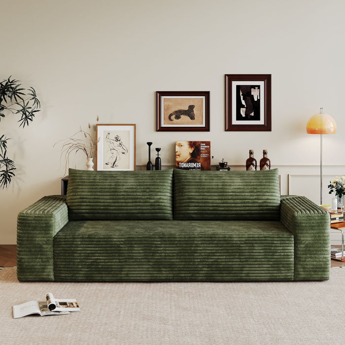 3 Setaser Sofa, Deep Seat Couches For Living Room - Green