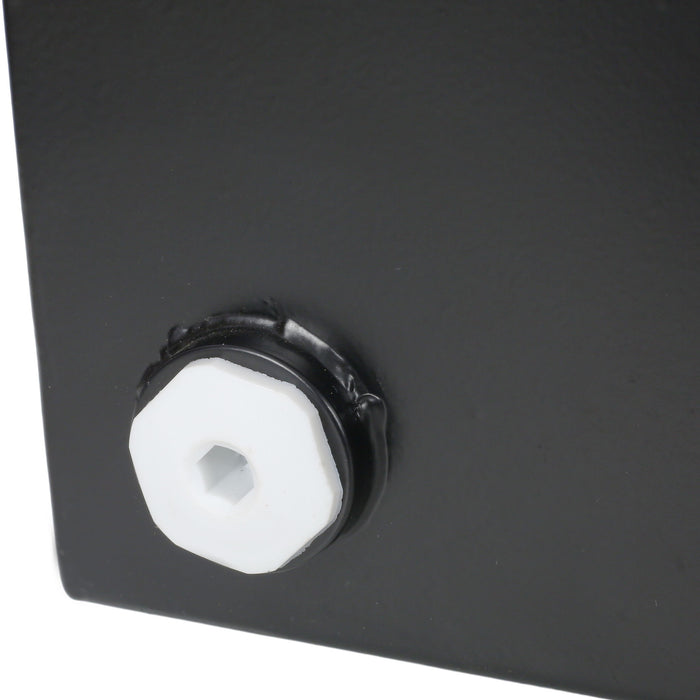 Heavy Duty 5 Gallon Steel Hydraulic Fluid Reservoir Tank With Mounting Foot, 14 Gauge - Black