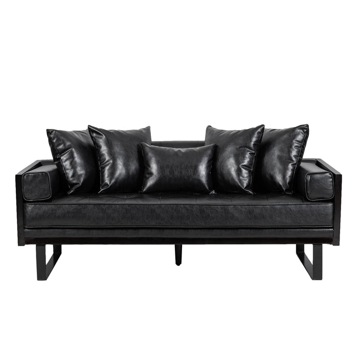 Contemporary Oversized Loveseat With Accent Pillow