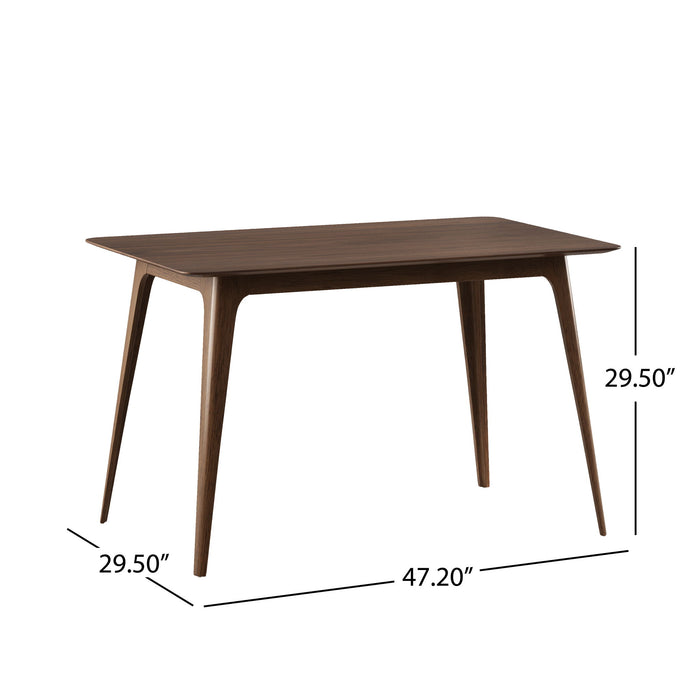 5 Piece Dining Set With Table And Upholstered Chairs - Light Beige / Walnut