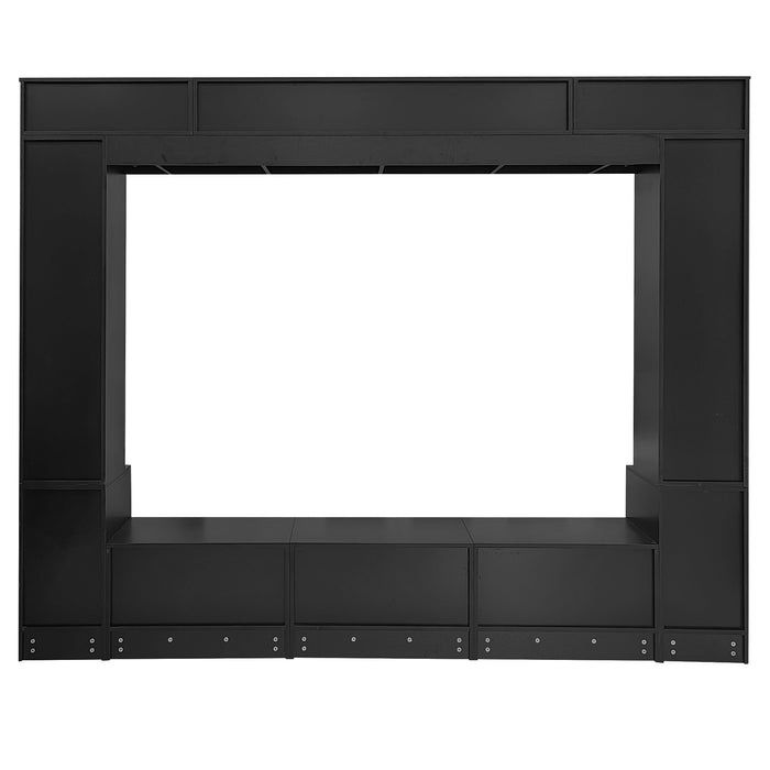 Wall Unit Entertainment Center With Bookshelves For TVs Up To 80"