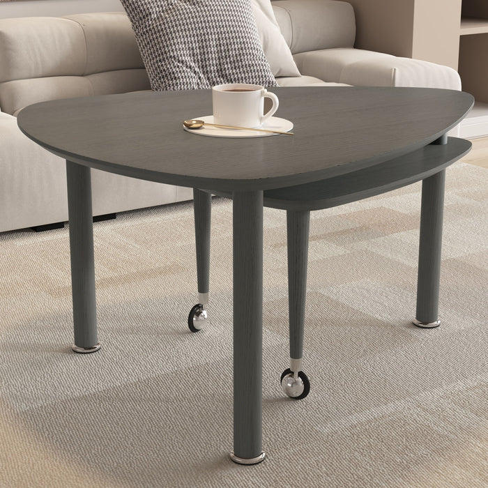 360 Degree Rotatable Coffee Table With Solid Legs