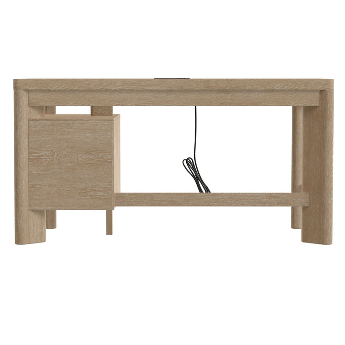 Desk With Contemporary Style - Tan