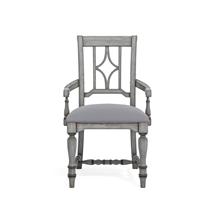 Plymouth - Upholstered Arm Dining Chair (Set of 2) - Gray