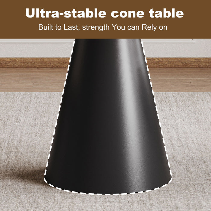 Round Dining Table, For 2 - 4 People - Black / Brown