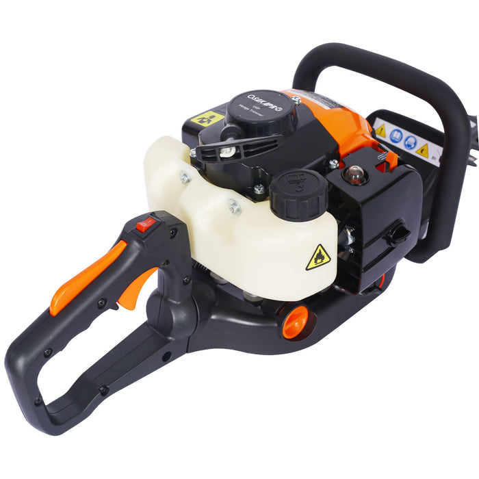 26Cc Gas Powered Hedge Trimmer With Double Sided Blade And Recoil Start - Orange