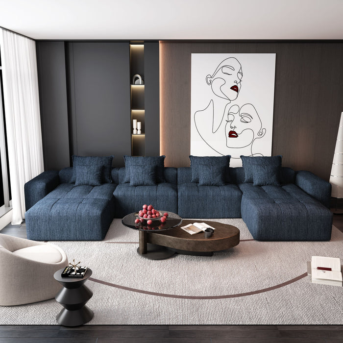 Modern Oversized Diy Combination Modular Sectional Sofa & Pillows