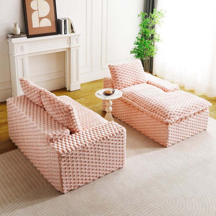 Modular Sofa, Convertible Twin Seat With Chaise Lounge