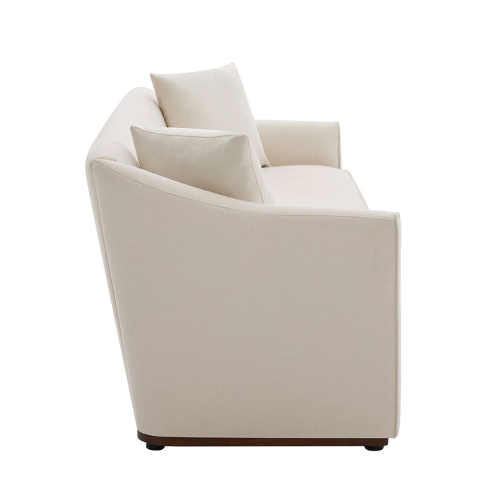 3 Seater Sofa With Wrap Around Armrests And Throw Pillows