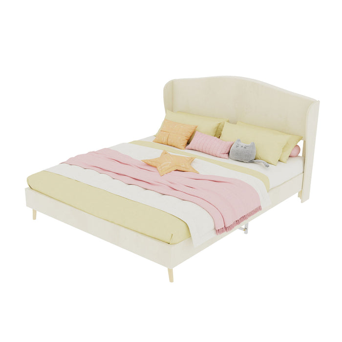 Upholstered Bed, Tufted Headboard, Comfortable Sleep