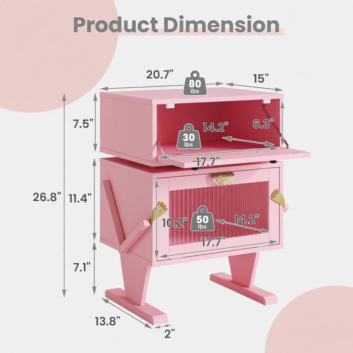 Robot LED Nightstand With 360° Rotating Drawer