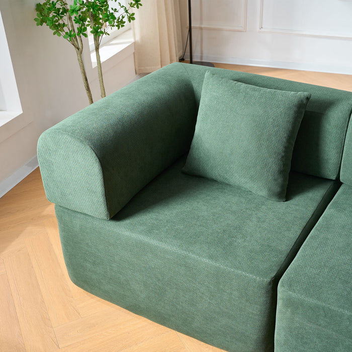 Modular L-Shaped Sectional Sofa With Deep Seat, Movable Chaise & 5 Pillows